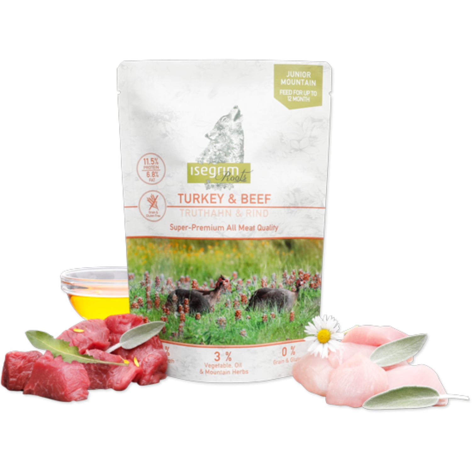 מזון כלבים רטוב איסגרים ארוחת הודו ובקר לגור כלב 410 גרם