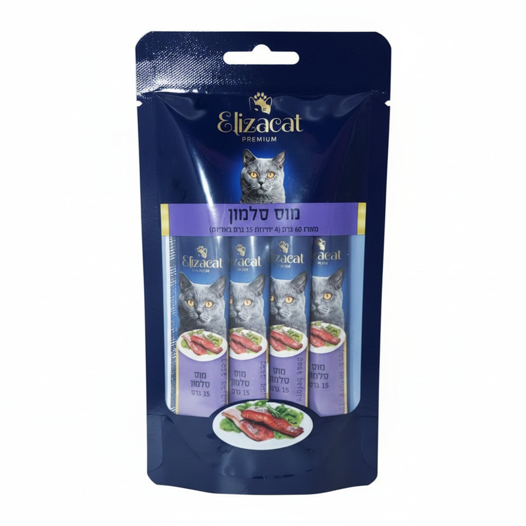 שלוקים לחתולים אליזקט מוס סלמון 60 גרם