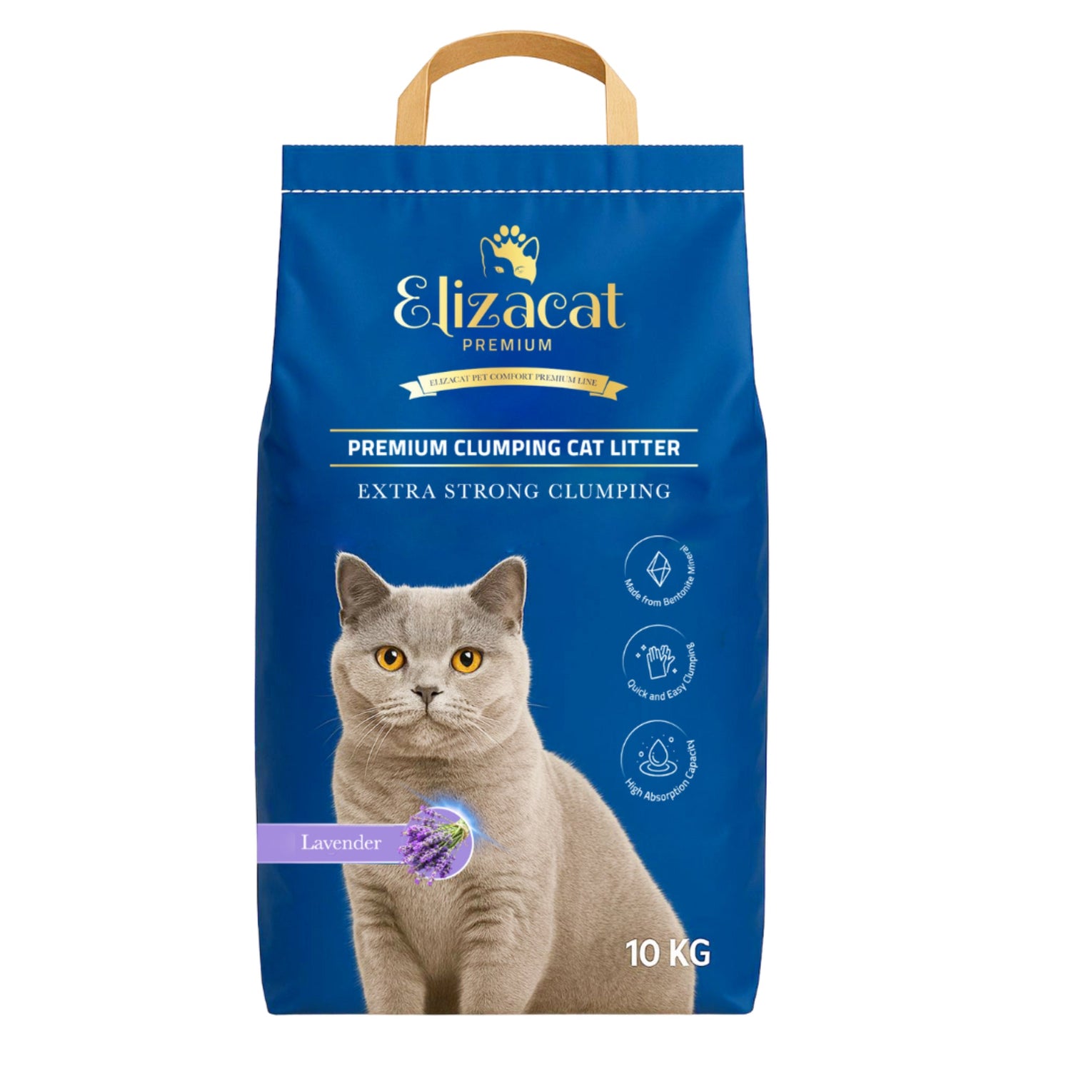 חול חתולים מתגבש אליזקט לבנדר 10 ק"ג