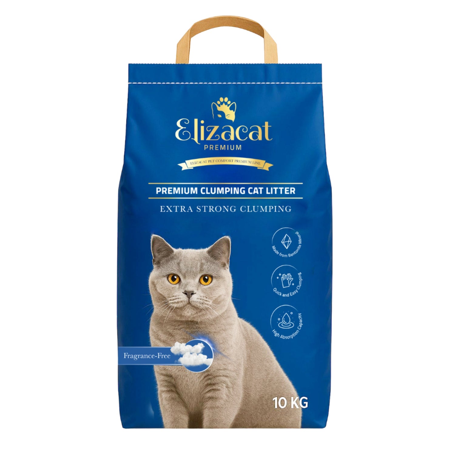 חול חתולים מתגבש אליזקט נטורל 10 ק"ג