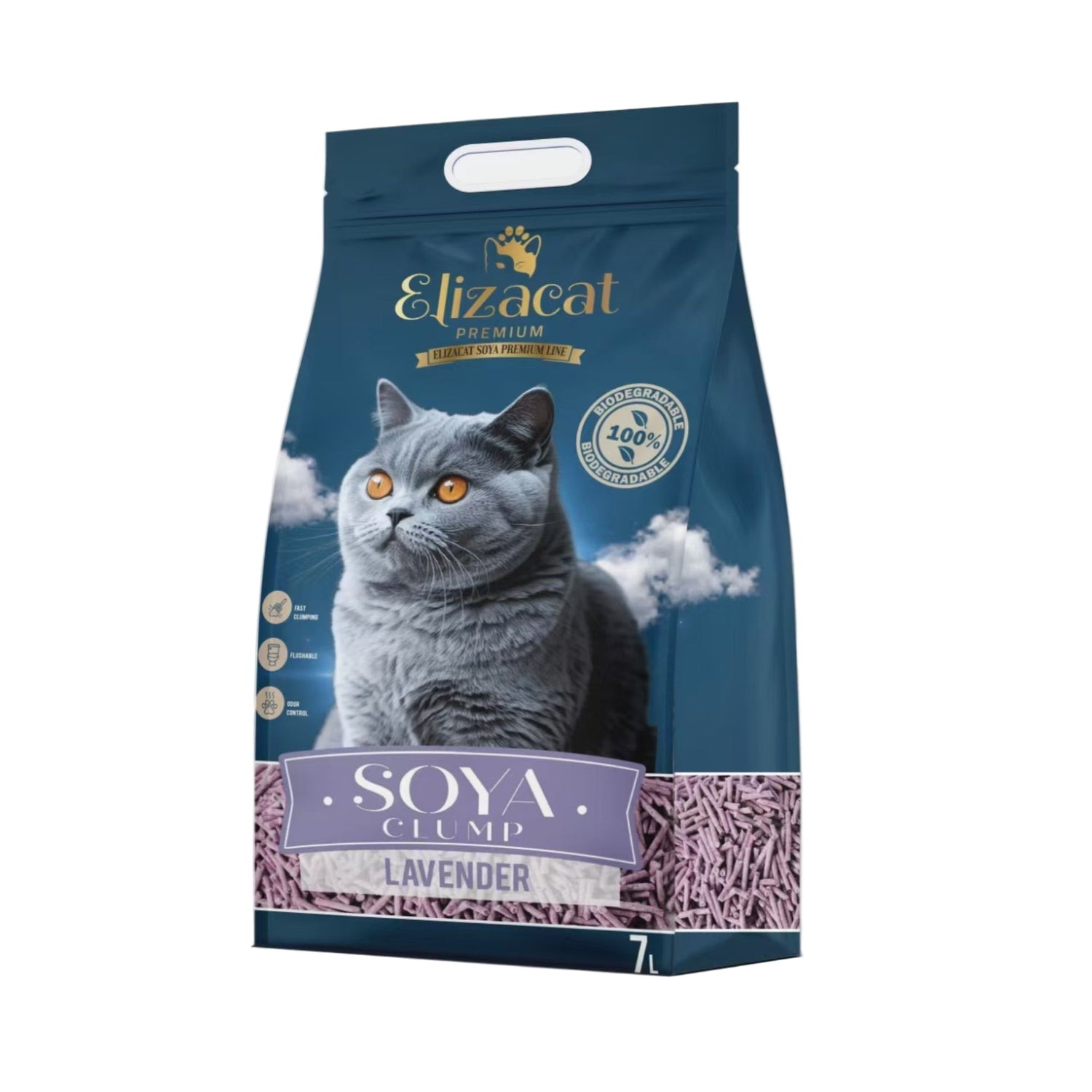 חול חתולים סויה אליזקט לבנדר 7 ליטר