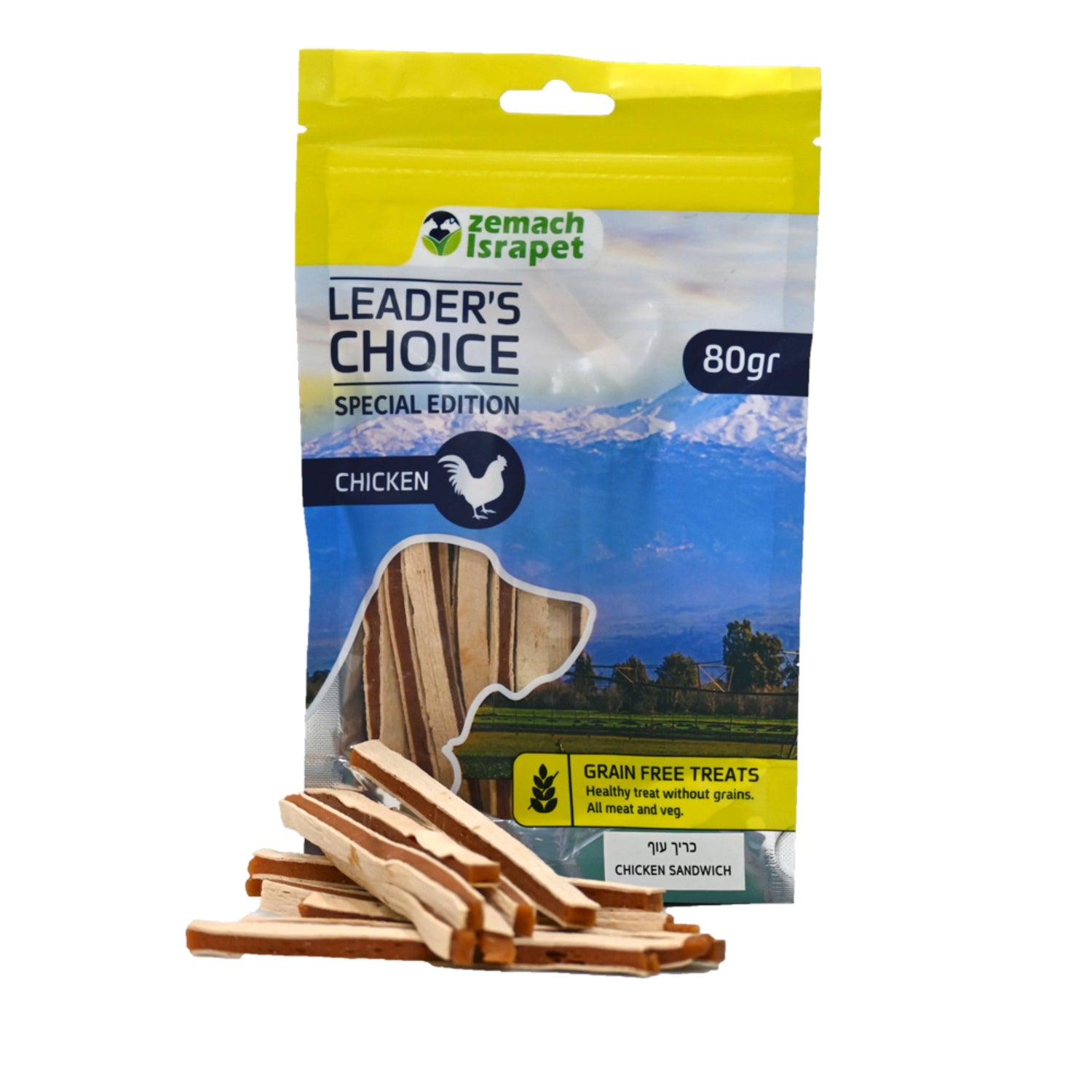 חטיף כלבים לידרס צ'וייס כריך עוף 80 גרם