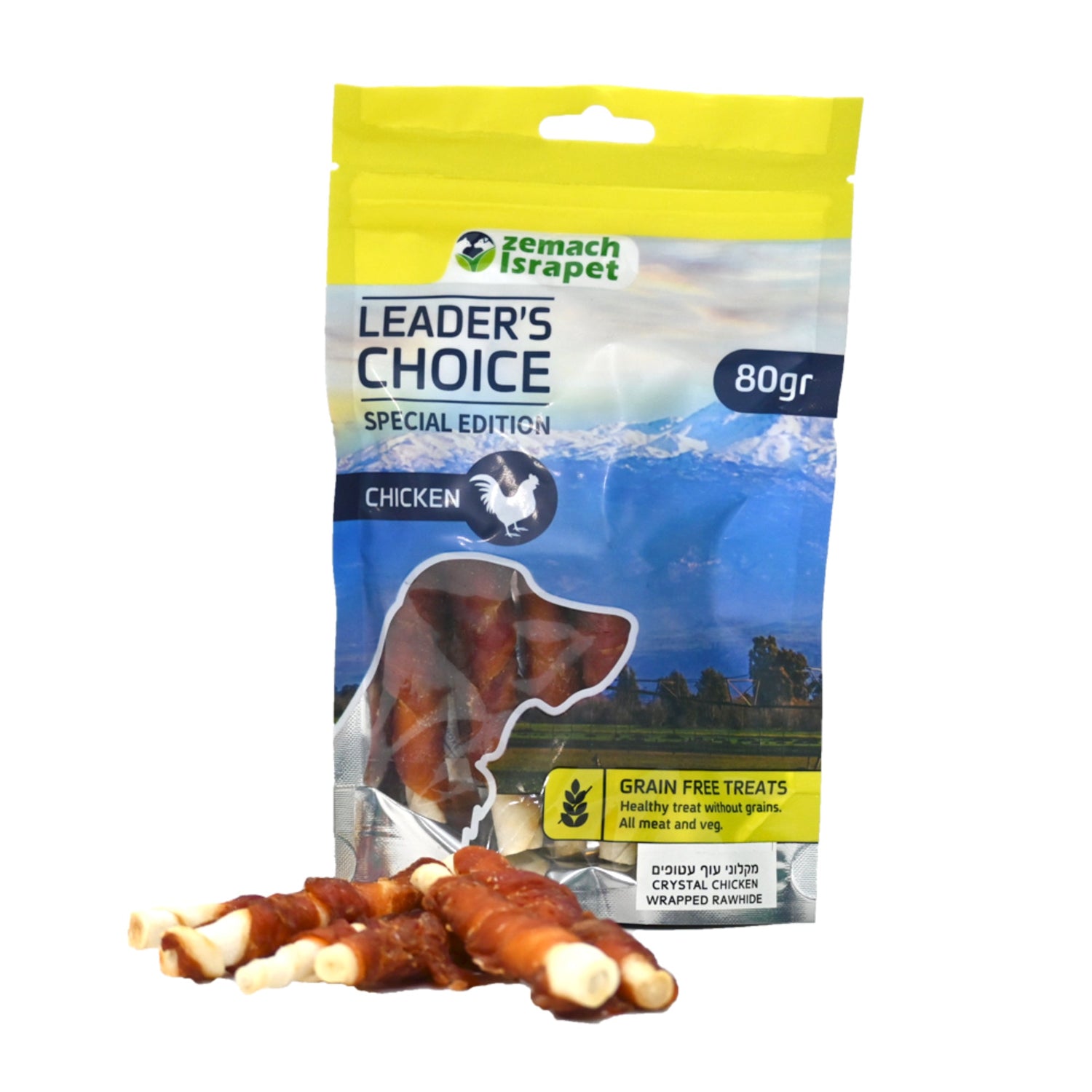 חטיף כלבים לידרס צ'וייס מקלוני עוף עטופים 80 גרם