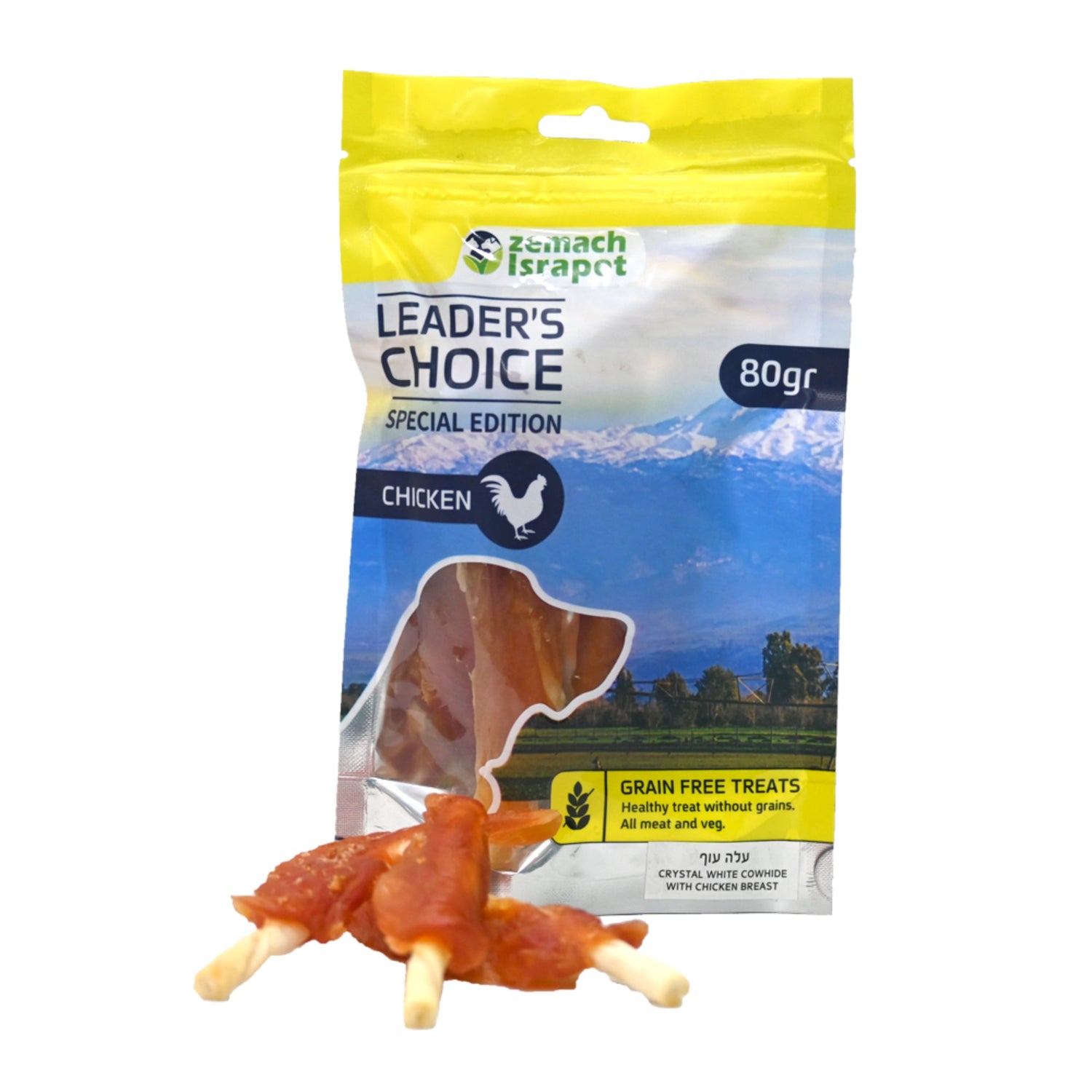 חטיף כלבים לידרס צ'וייס עלה עוף 80 גרם