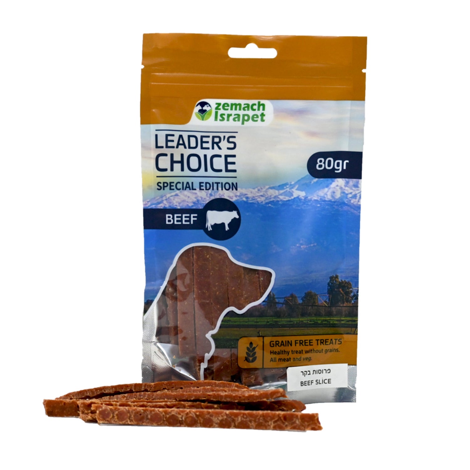 חטיף כלבים לידרס צ'וייס פרוסות בקר 80 גרם