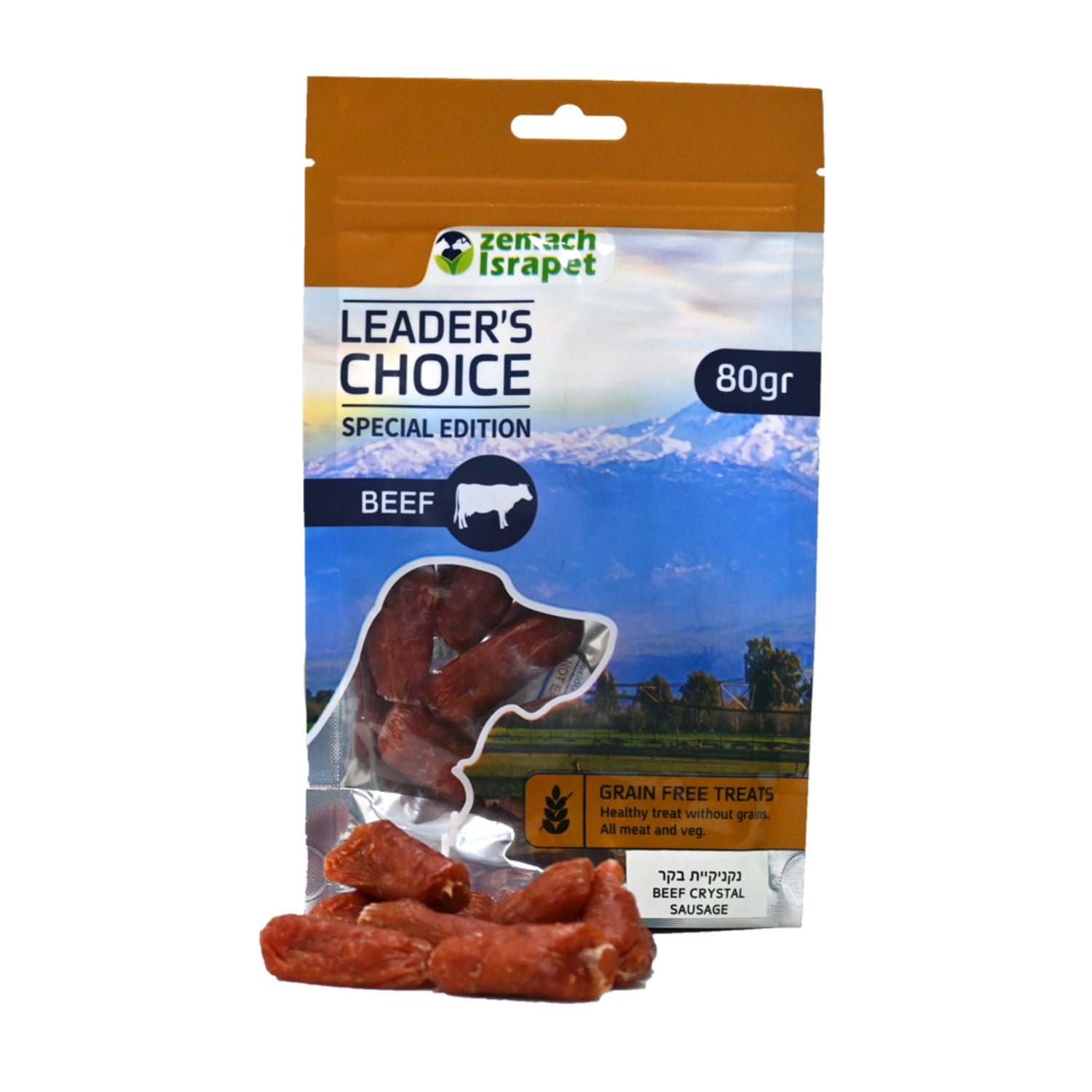 חטיף כלבים לידרס צ'וייס נקניקיות בקר 80 גרם