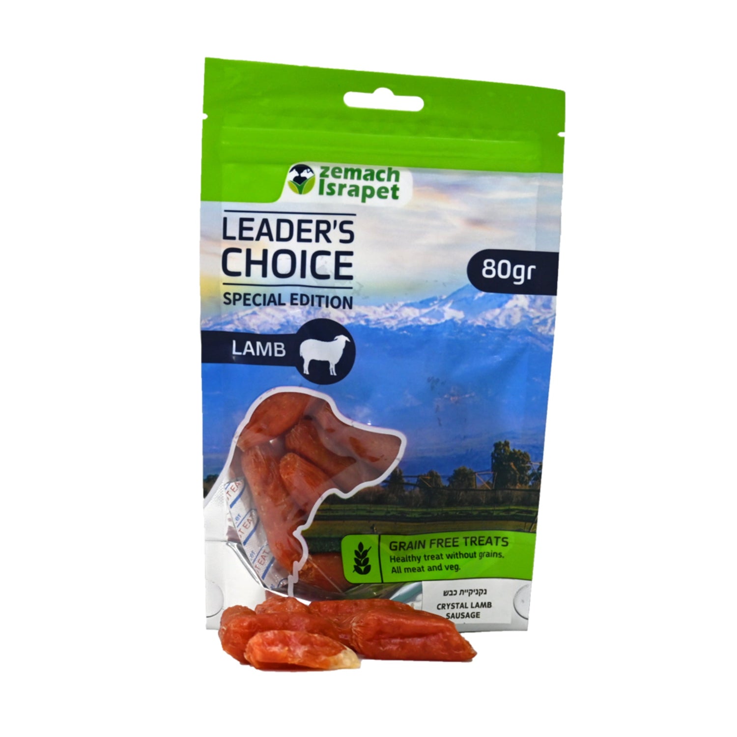 חטיף כלבים לידרס צ'וייס נקניקיות כבש 80 גרם