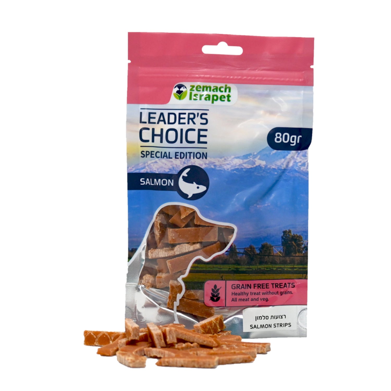 חטיף כלבים לידרס צ'וייס רצועות סלמון 80 גרם