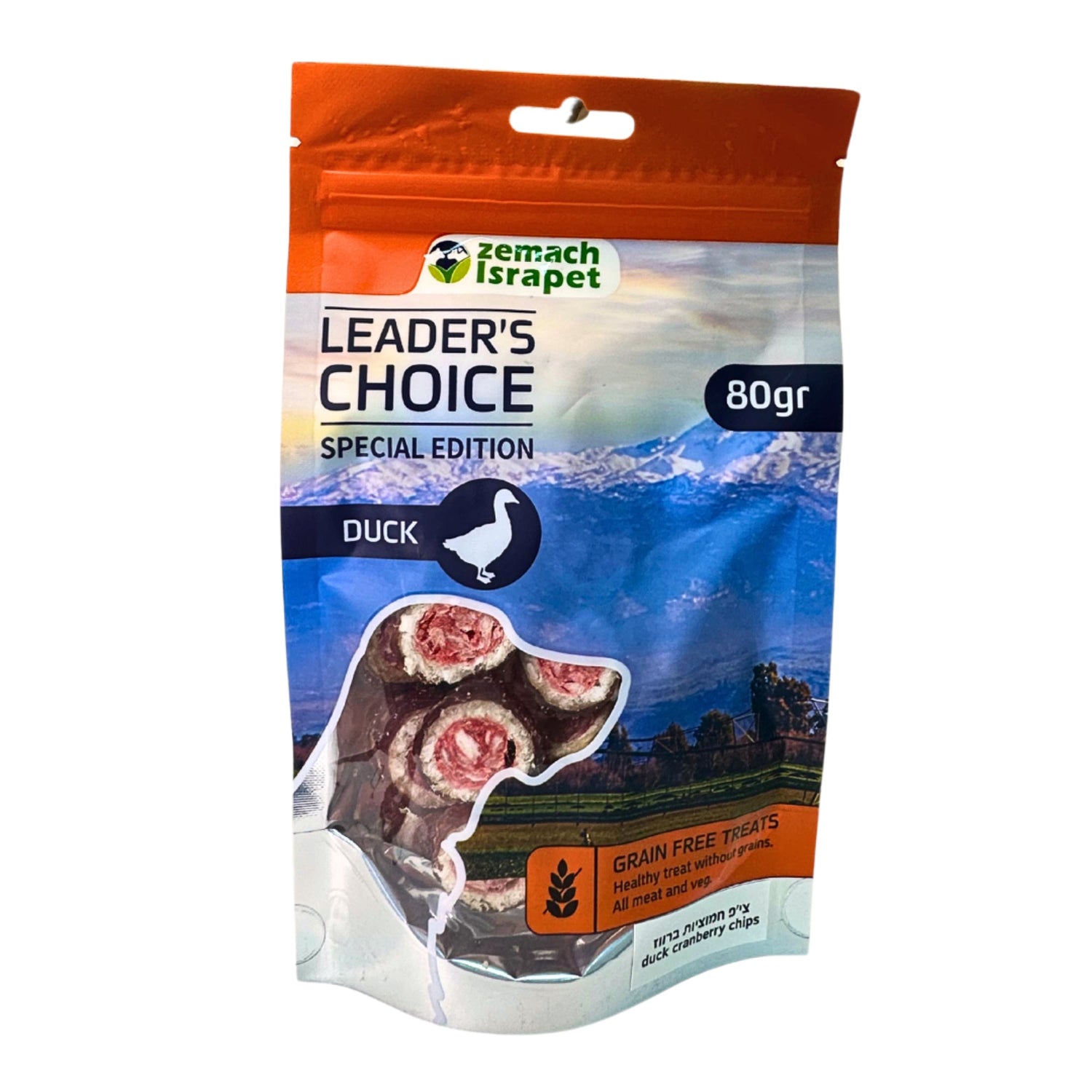 חטיף כלבים לידרס צ'וייס צ'יפס חמוציות ברווז 80 גרם