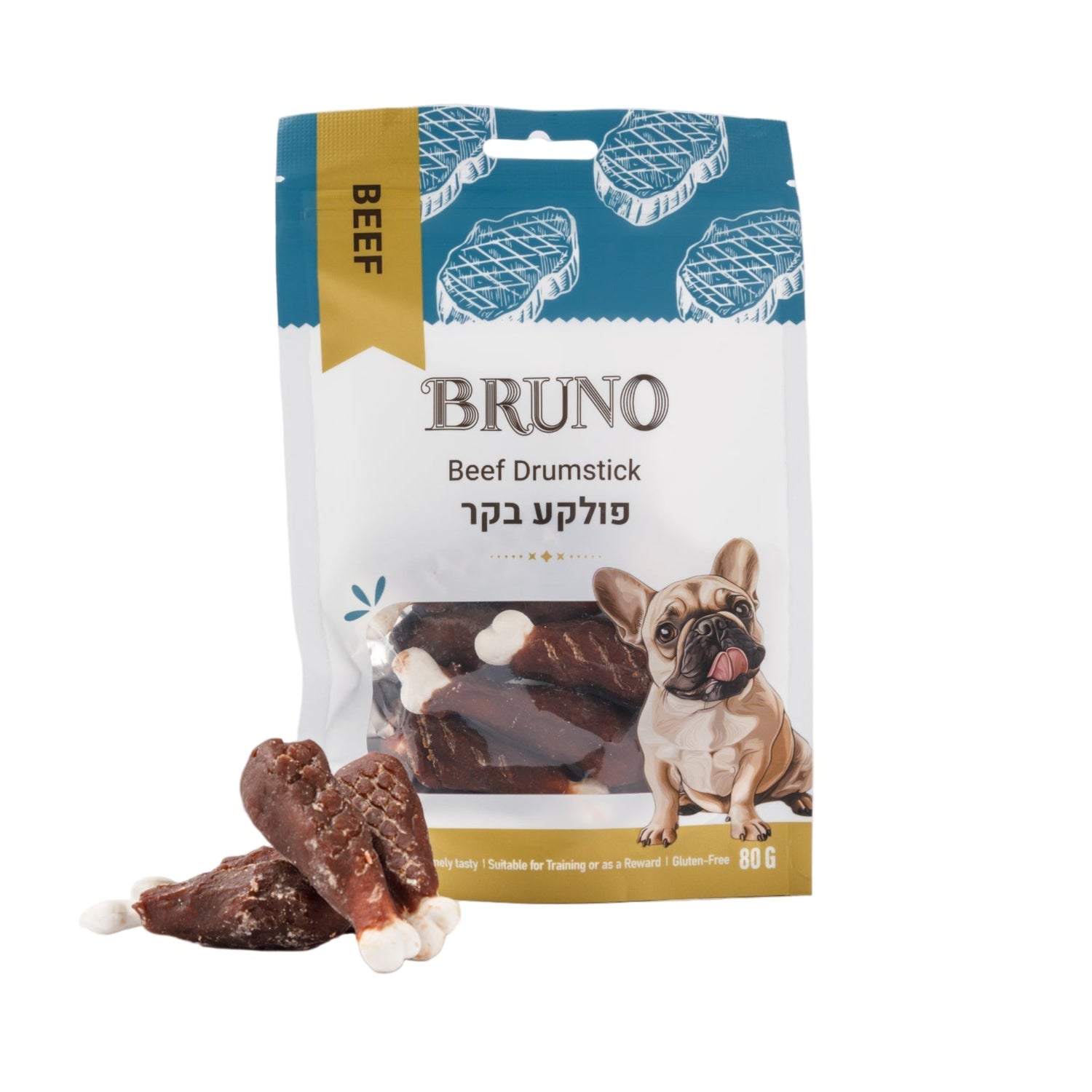 חטיף כלבים ברונו פולקע בקר 80 גרם