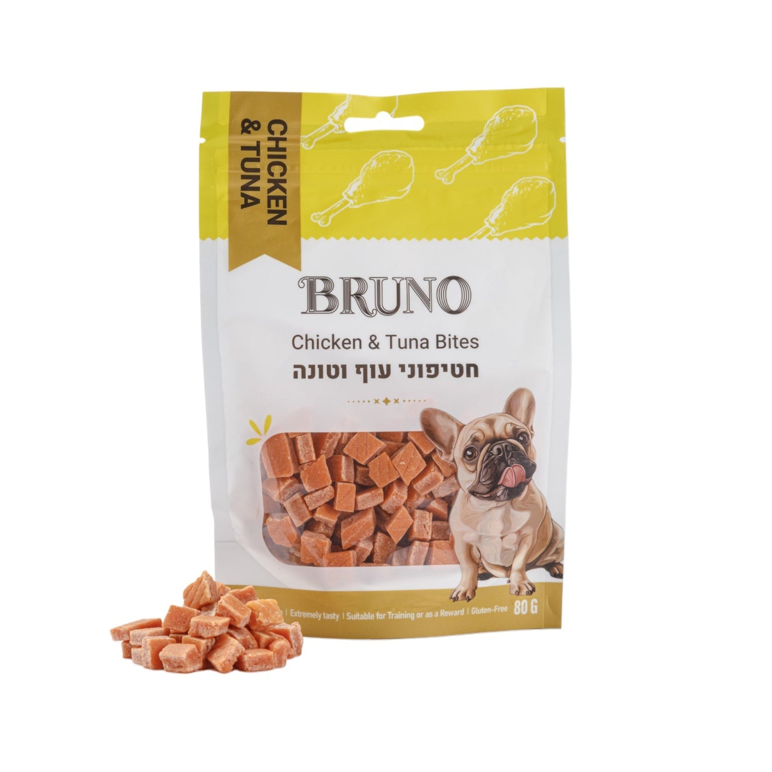 חטיף כלבים ברונו חטיפוני עוף וטונה 80 גרם