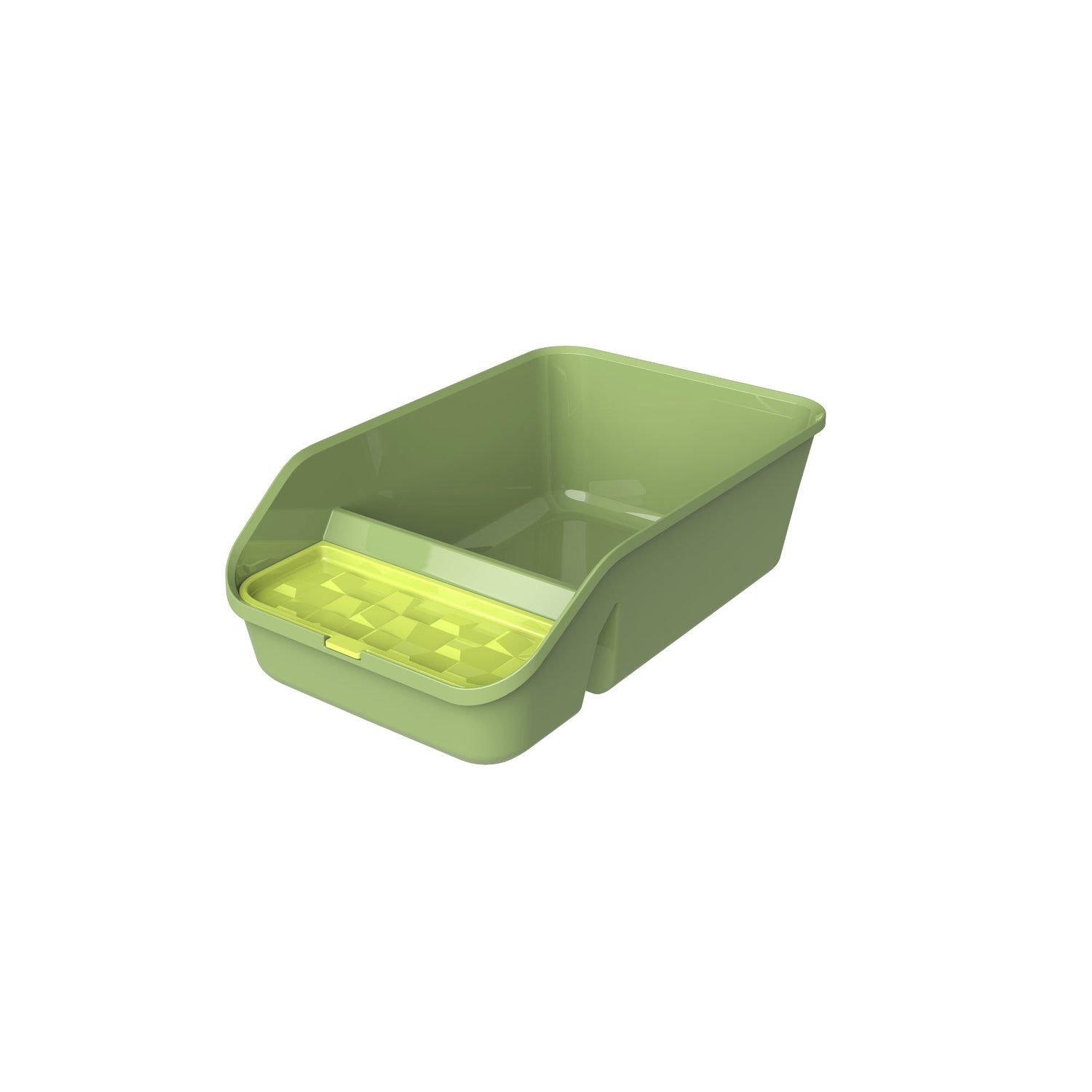 ארגז צרכים לחתולים שירותים מלבן עם מדרגה + כף