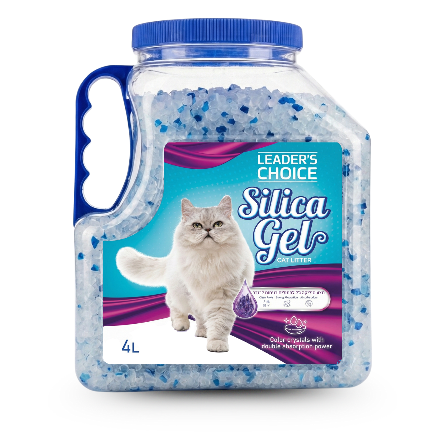חול חתולים קריסטל לידרס צ'וייס לבנדר 4 ליטר